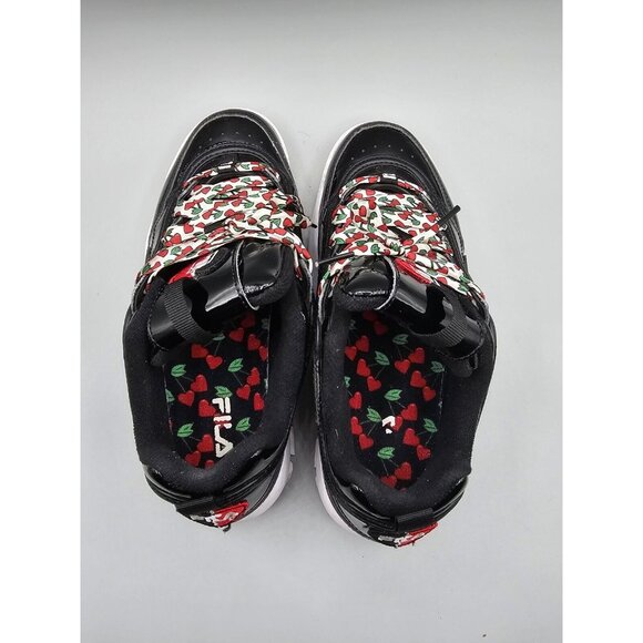 Rare Fila Disruptor 2 Heart Cherry Wedge Black Patent Womens Sneaker Size 7.5 - Picture 6 of 7